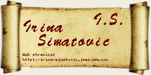 Irina Simatović vizit kartica